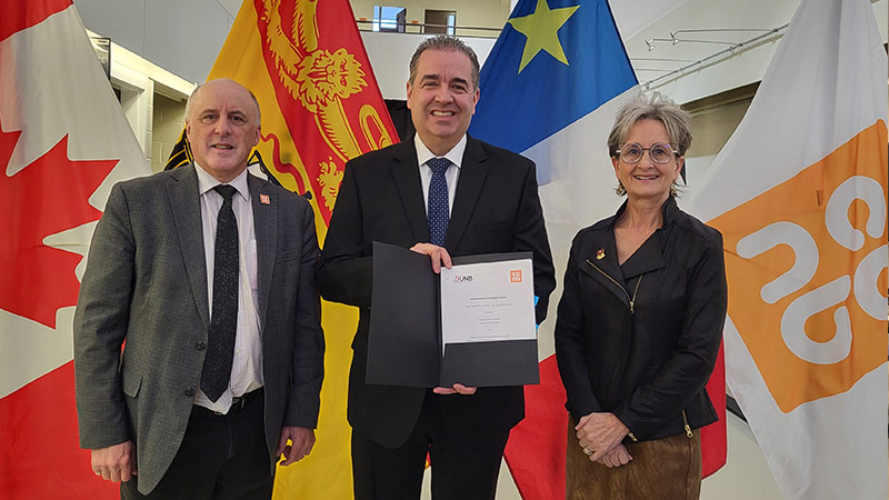 Photo caption (L to R): Pierre Zundel, president and CEO of CCNB, Hon. Jean-Claude D