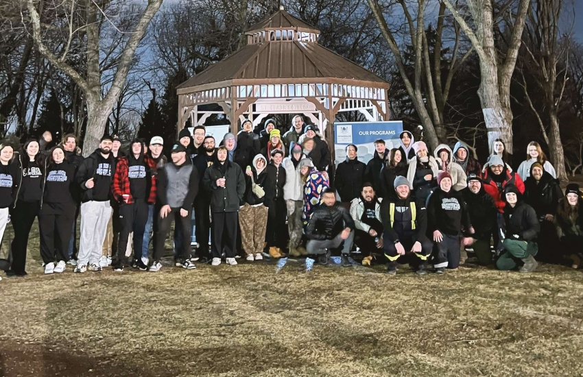 Students from St. Clair College posing outdoors